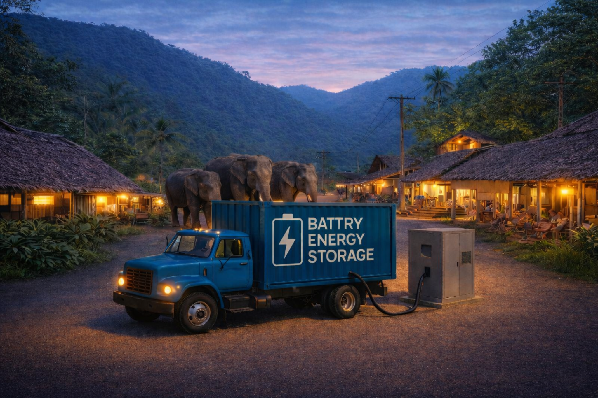 BESS on truck powering remote village